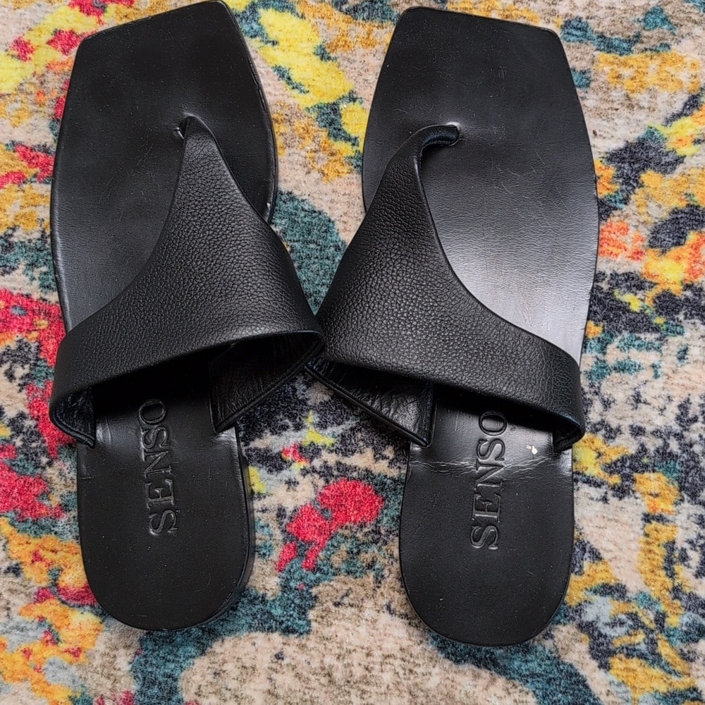 Senso Giulia Leather Sandals In Schwarz EU Size 36 Womens